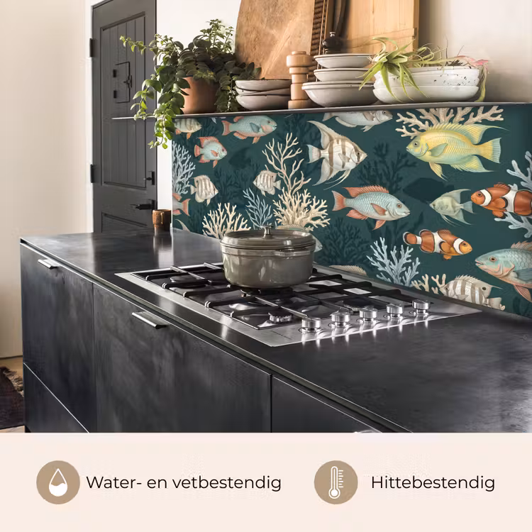 Keuken achterwand - Vis - Koraal - Onderwater - Illustratie — 5