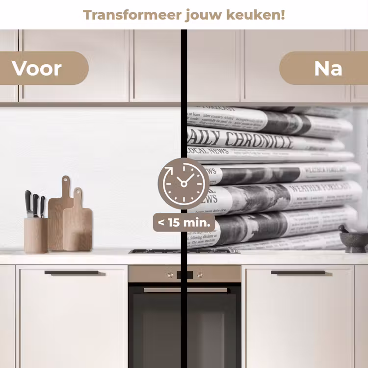 Keuken achterwand - Krant - Stapel - Nieuws - Zwart-wit - Media — 3