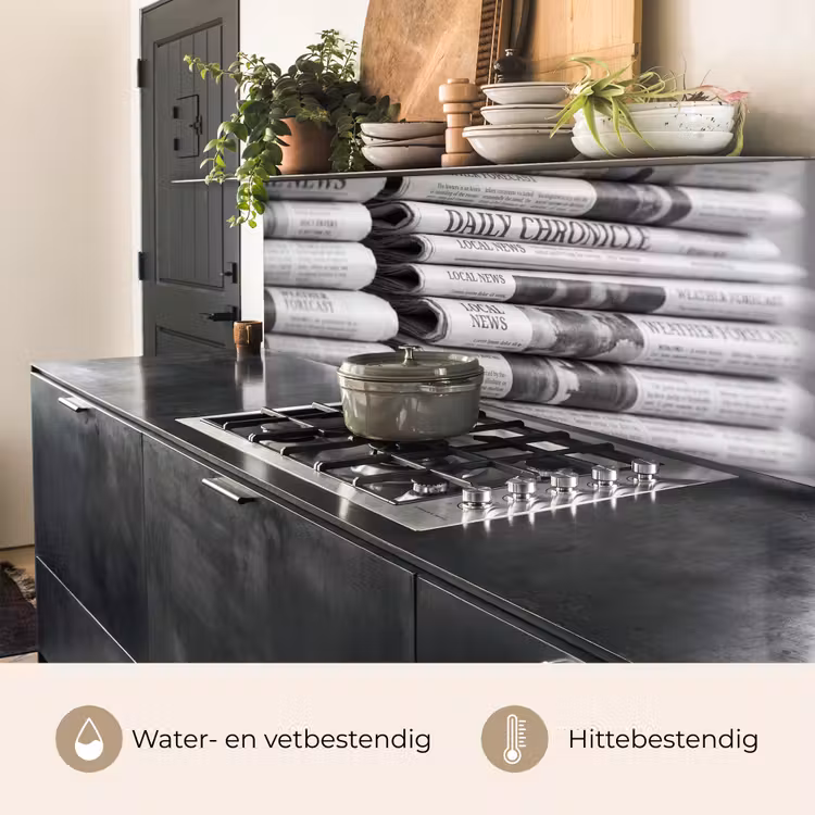 Keuken achterwand - Krant - Stapel - Nieuws - Zwart-wit - Media — 5