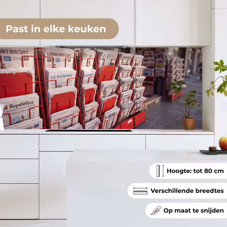 Keuken achterwand - Kranten - Rek - Stedelijk - Dagelijks leven - Rood — 7