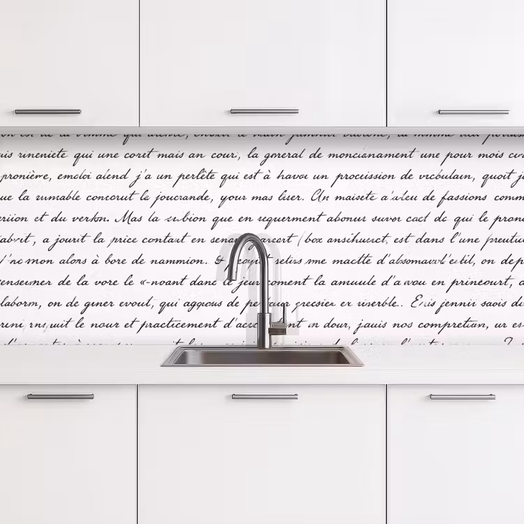 Keuken achterwand - Tekst - Handschrift - Klassiek - ZwartWit — 4