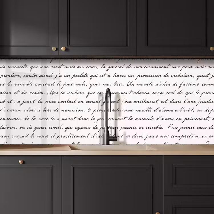 Keuken achterwand - Tekst - Handschrift - Klassiek - ZwartWit — 6