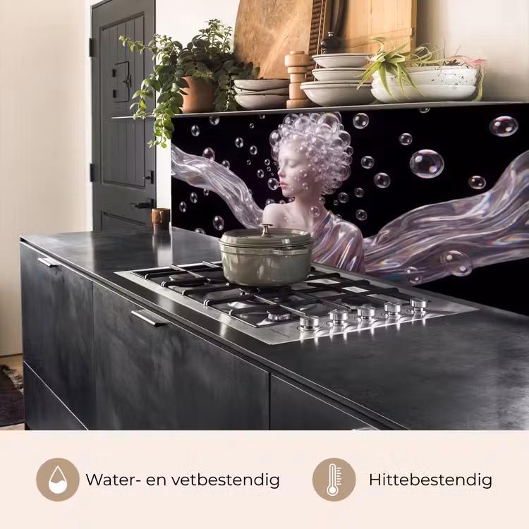 Keuken achterwand - Vrouw - Bellen - Abstract - Kleurrijk — 5