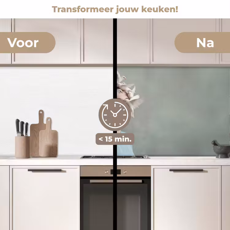 Keuken achterwand - Vrouw - Vogels - Abstract - Modern - Wit — 3
