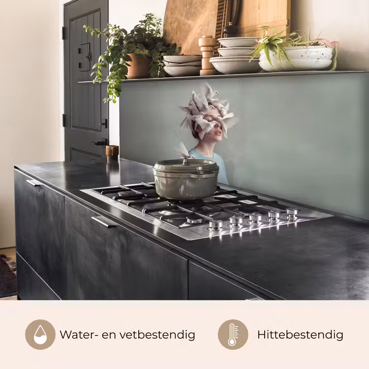 Keuken achterwand - Vrouw - Vogels - Abstract - Modern - Wit — 5