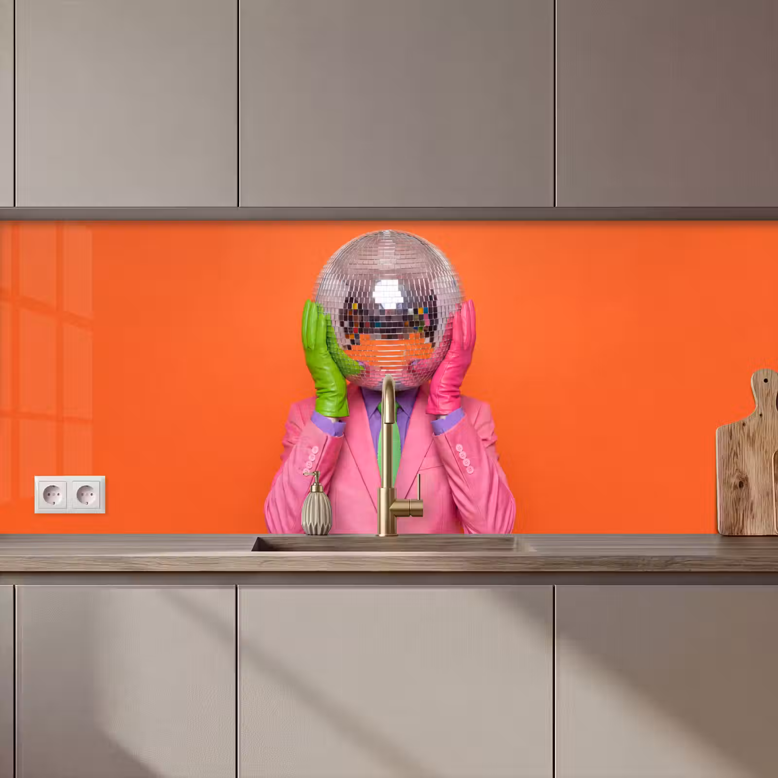 Keuken achterwand - Kunst - Disco bal - Kleurrijk - Modern - Studio — 1