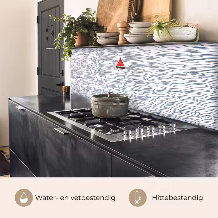 Keuken achterwand - Boot - Water - Rood - Illustratie - Minimalistisch — 5