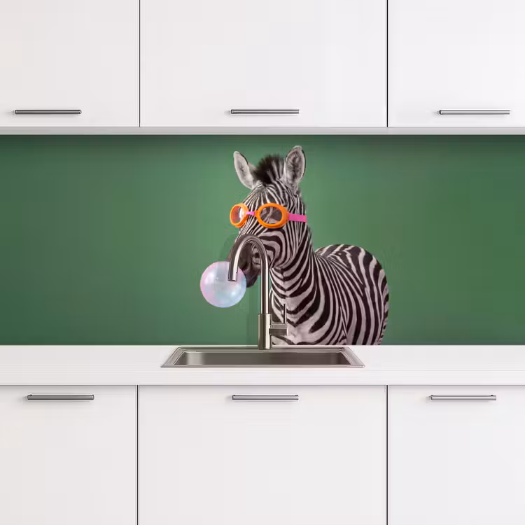 Keuken achterwand - Dier - Bril - Bel - Modern - Groen — 4