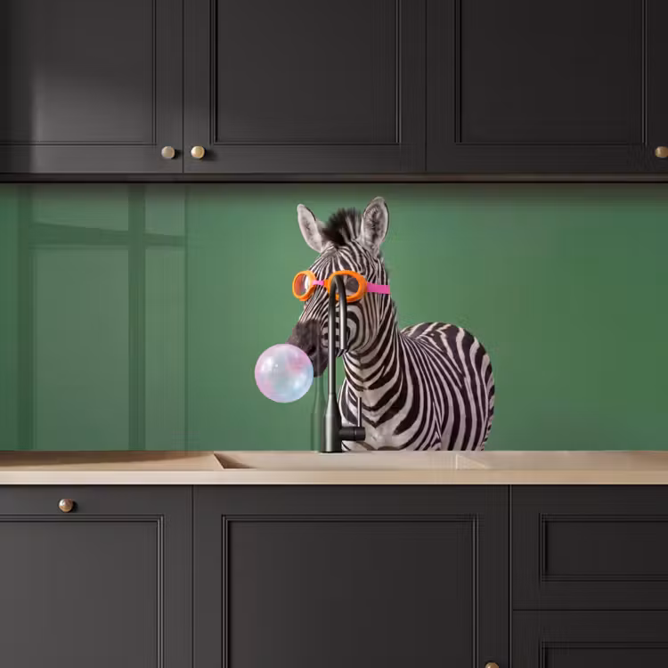 Keuken achterwand - Dier - Bril - Bel - Modern - Groen — 6