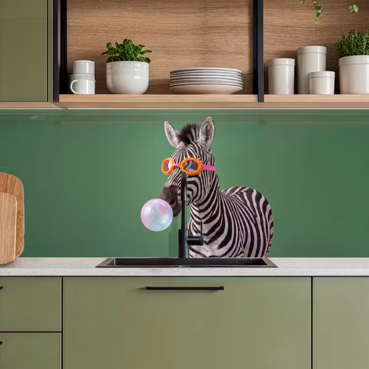 Keuken achterwand - Dier - Bril - Bel - Modern - Groen — 8