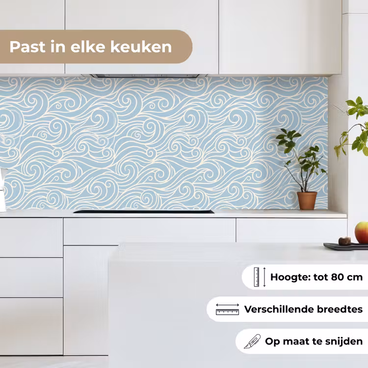 Keuken achterwand - Golf - Abstract - Natuur - Modern - Blauw — 7