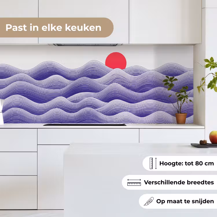 Keuken achterwand - Golven - Zon - Natuur - Abstract - Rood — 7