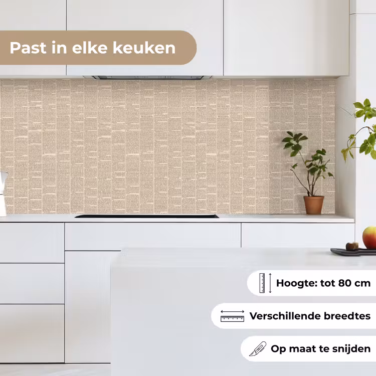 Keuken achterwand - Krant - Nieuws - Historisch - Vintage - Beige — 7