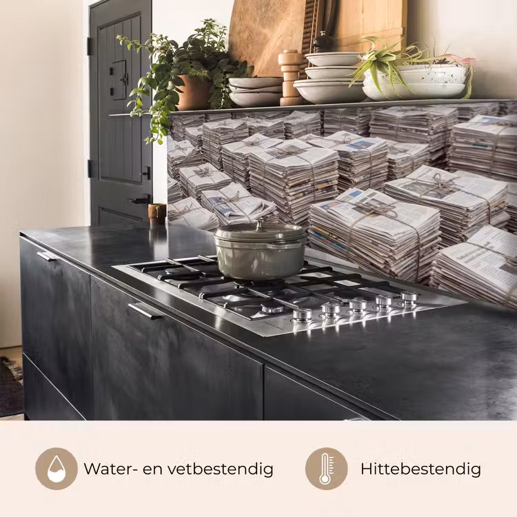 Keuken achterwand - Kranten - Stapels - Touw - Informatie - Vintage — 5