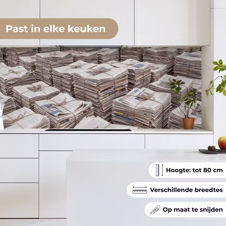 Keuken achterwand - Kranten - Stapels - Touw - Informatie - Vintage — 7