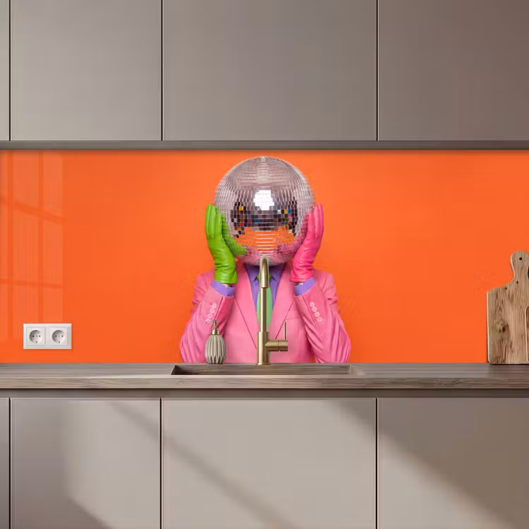 Keuken achterwand - Kunst - Disco bal - Kleurrijk - Modern - Studio — 1