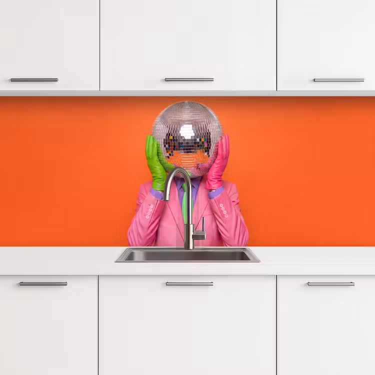Keuken achterwand - Kunst - Disco bal - Kleurrijk - Modern - Studio — 4