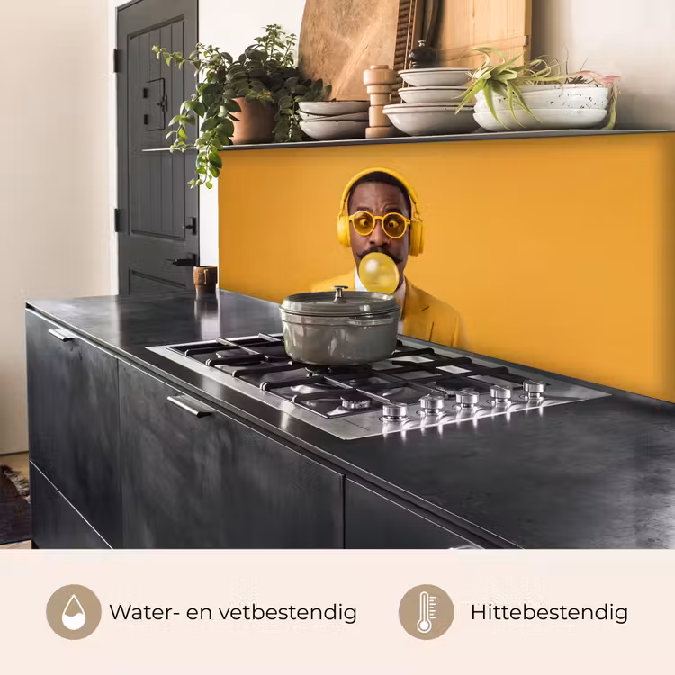 Keuken achterwand - Man - Bubblegum - Portret - Geel - Modern — 5