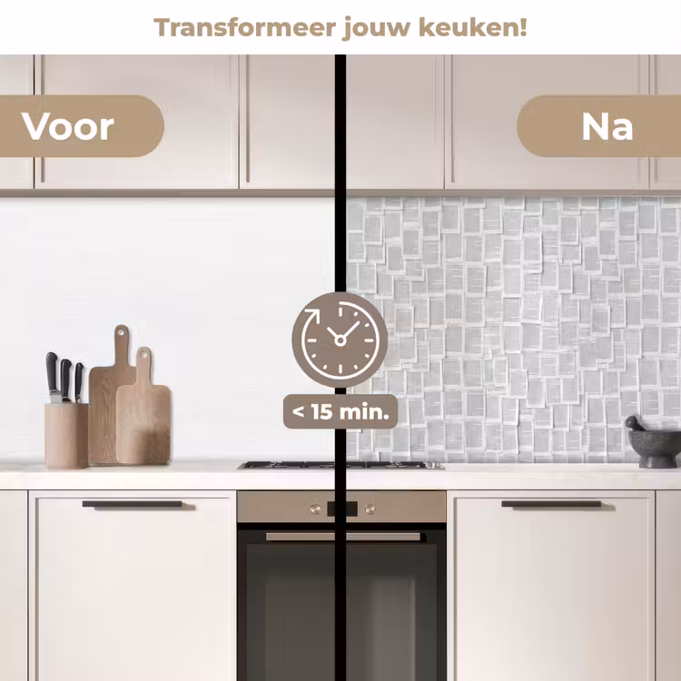 Keuken achterwand - Papier - Overlappend - Textuur - Modern - Wit — 3