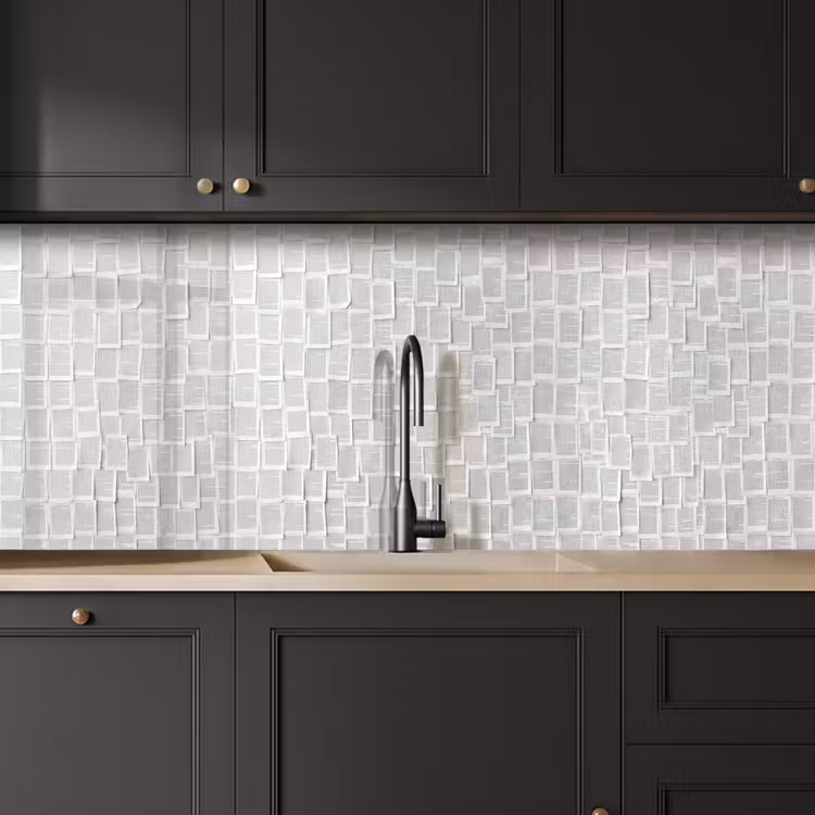Keuken achterwand - Papier - Overlappend - Textuur - Modern - Wit — 6