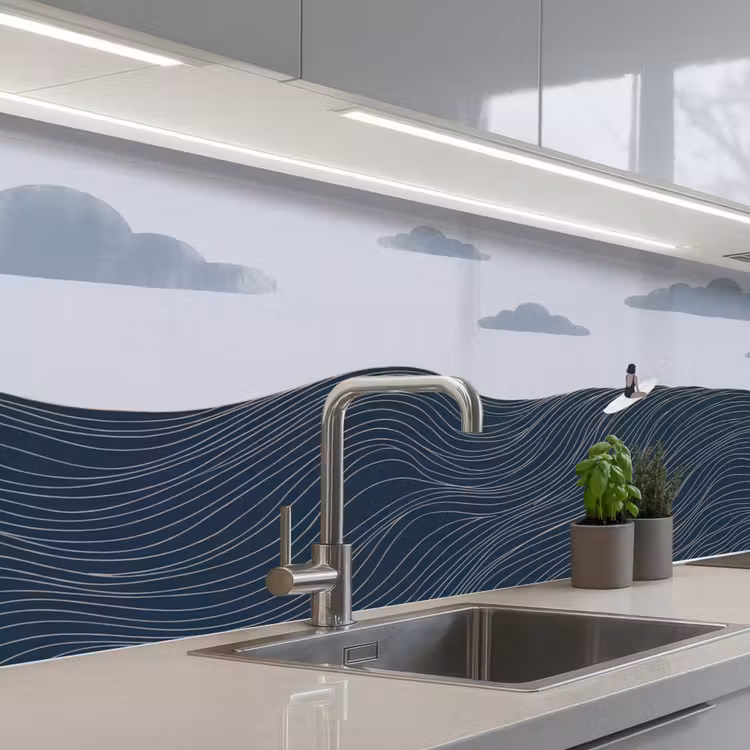 Keuken achterwand - Persoon - Surfen - Oceaan - Natuur - Modern — 2