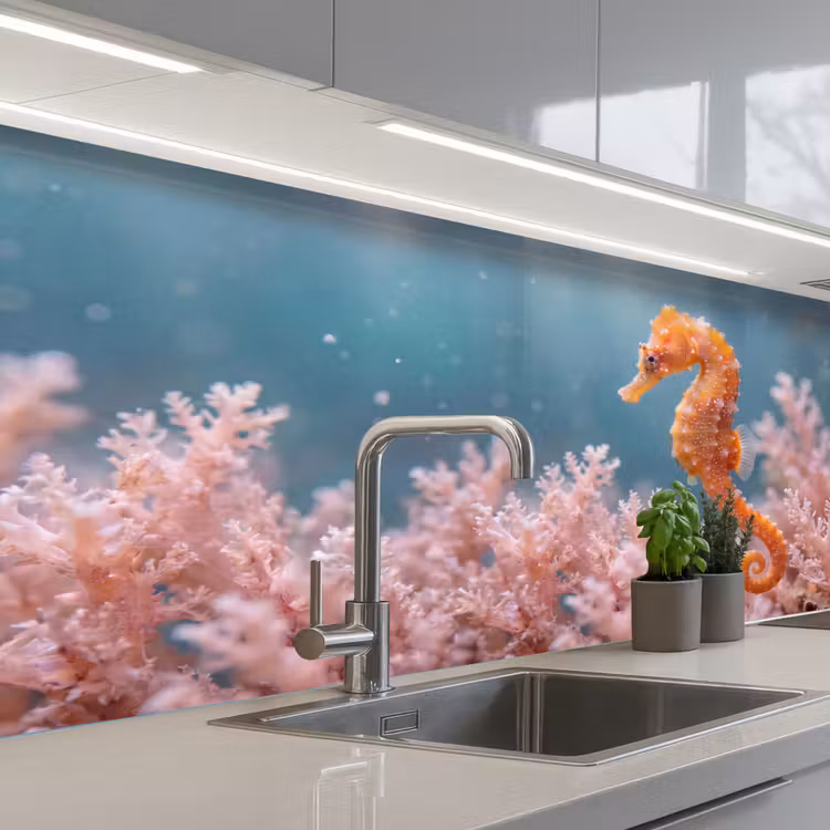 Keuken achterwand - Vis - Koraal - Oceaan - Macro - Oranje — 2