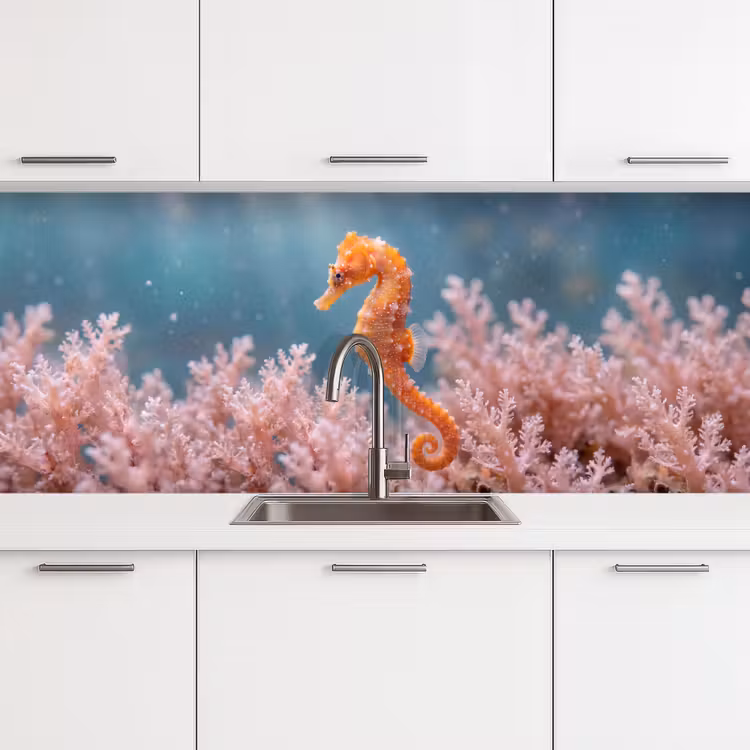 Keuken achterwand - Vis - Koraal - Oceaan - Macro - Oranje — 4