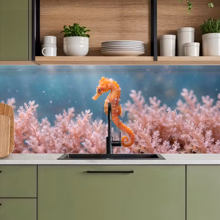 Keuken achterwand - Vis - Koraal - Oceaan - Macro - Oranje — 8