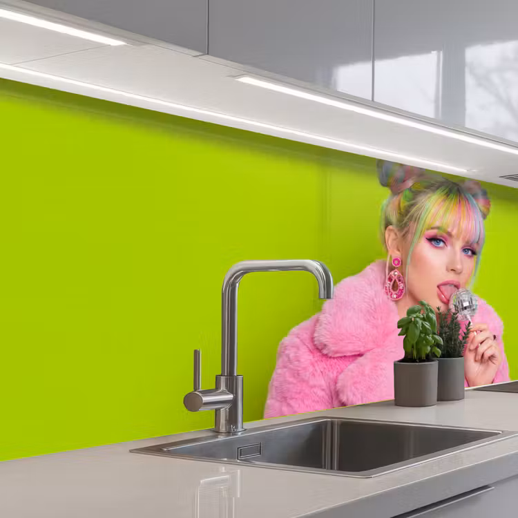 Keuken achterwand - Vrouw - Kleurrijk haar - Pop art - Modern - Levendig — 2