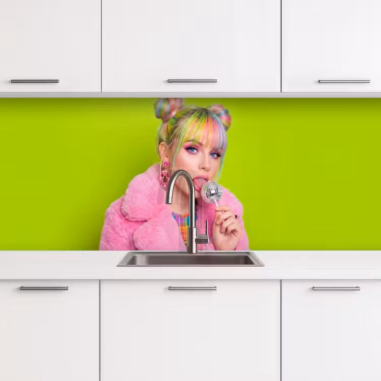 Keuken achterwand - Vrouw - Kleurrijk haar - Pop art - Modern - Levendig — 4