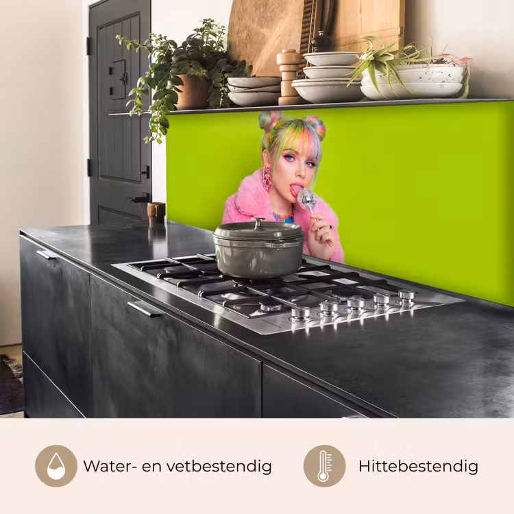 Keuken achterwand - Vrouw - Kleurrijk haar - Pop art - Modern - Levendig — 5