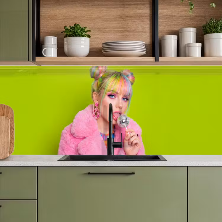 Keuken achterwand - Vrouw - Kleurrijk haar - Pop art - Modern - Levendig — 8