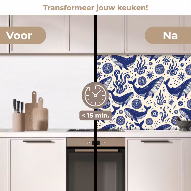 Keuken achterwand - Walvis - Onderwater - Dieren - Abstract - Blauw — 3