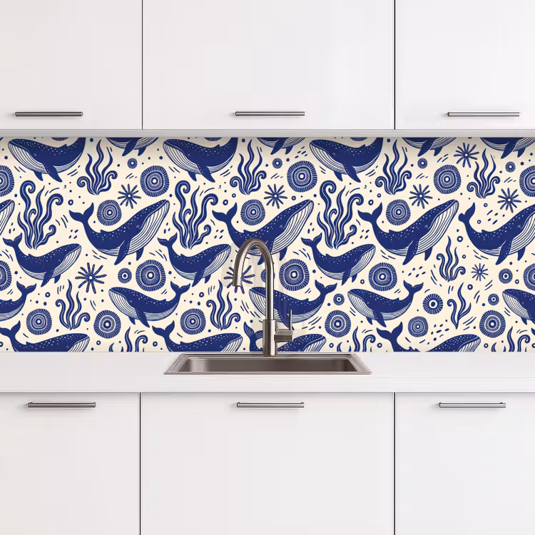 Keuken achterwand - Walvis - Onderwater - Dieren - Abstract - Blauw — 4
