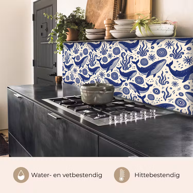Keuken achterwand - Walvis - Onderwater - Dieren - Abstract - Blauw — 5