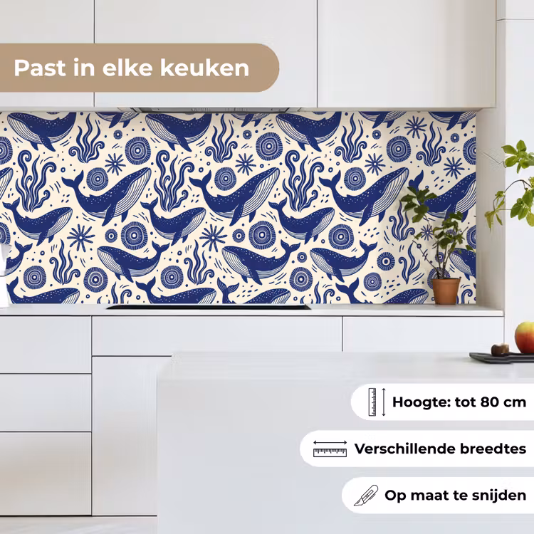 Keuken achterwand - Walvis - Onderwater - Dieren - Abstract - Blauw — 7