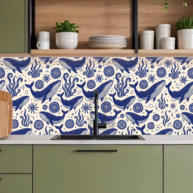 Keuken achterwand - Walvis - Onderwater - Dieren - Abstract - Blauw — 8