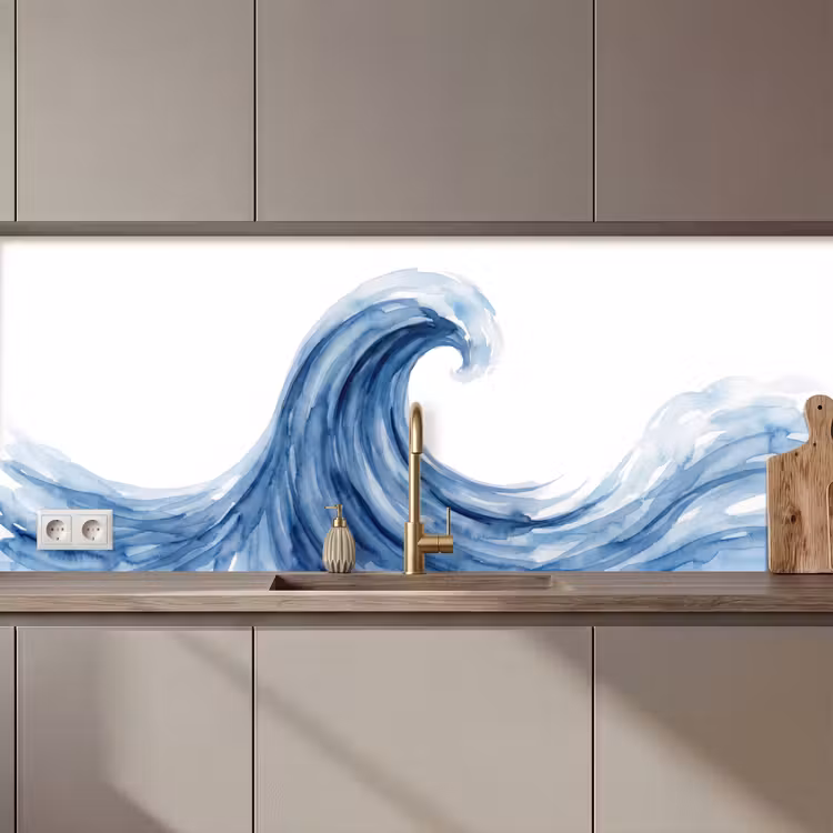 Keuken achterwand - Water - Beweging - Natuur - Modern - Blauw — 1