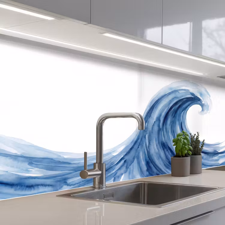 Keuken achterwand - Water - Beweging - Natuur - Modern - Blauw — 2