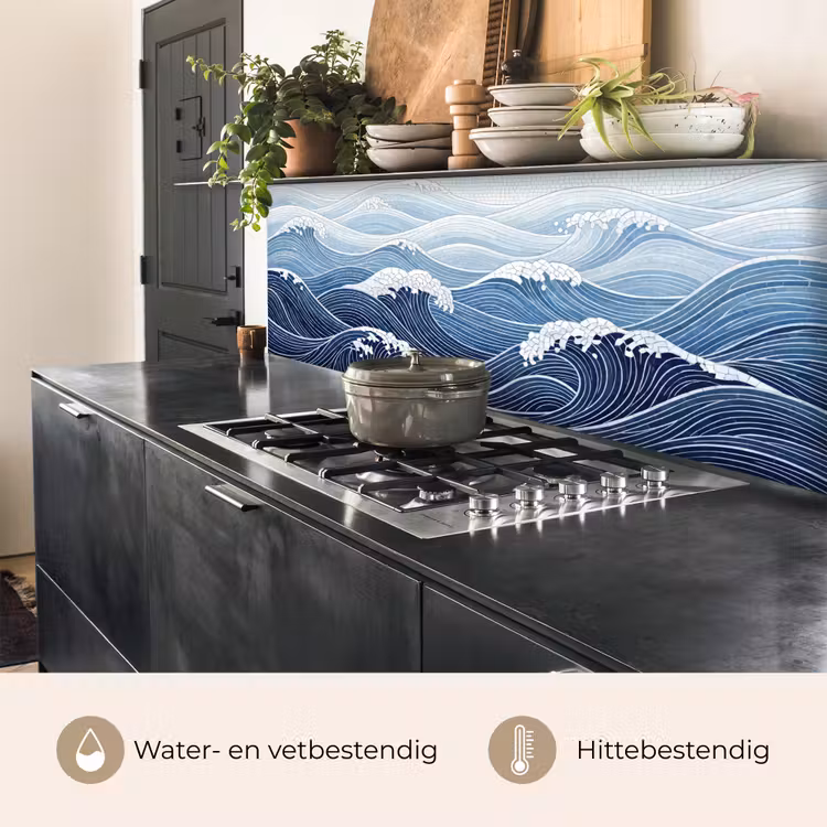 Keuken achterwand - Water - Mozaïek - Landschap - Modern - Blauw — 5