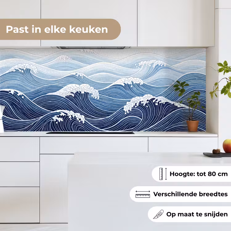 Keuken achterwand - Water - Mozaïek - Landschap - Modern - Blauw — 7