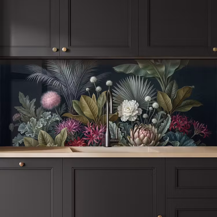 Keuken achterwand - Planten - Tropisch - Botanisch - Donker - Groen — 6
