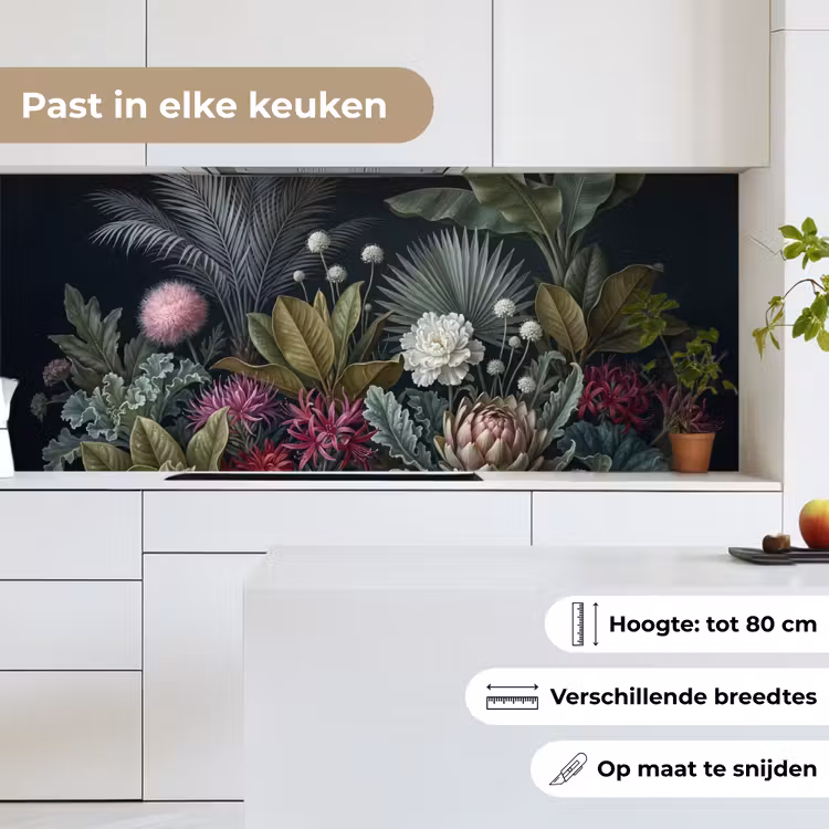 Keuken achterwand - Planten - Tropisch - Botanisch - Donker - Groen — 7