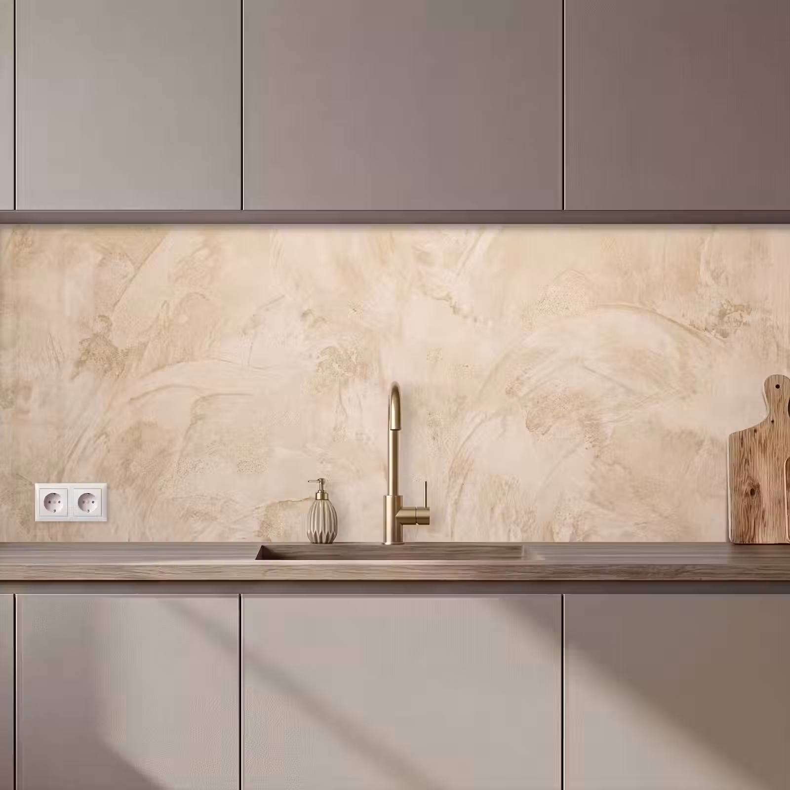 Keuken achterwand - Textuur - Patroon - Abstract - Modern - Beige — 1