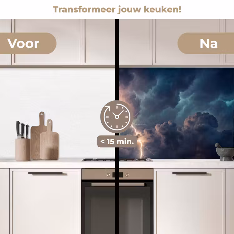 Keuken achterwand - Bliksem - Storm - Natuur - Donker — 3
