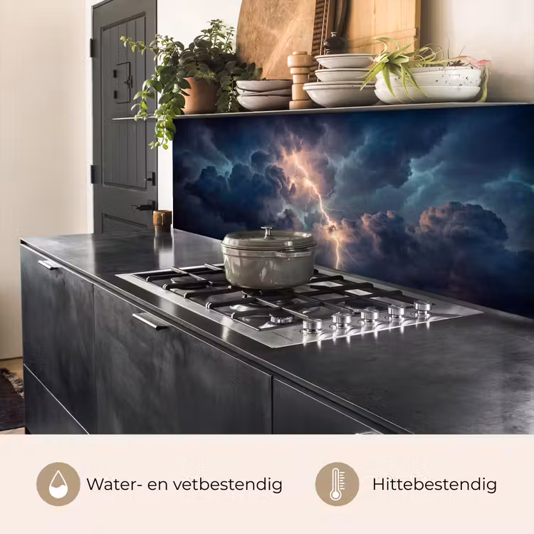 Keuken achterwand - Bliksem - Storm - Natuur - Donker — 5