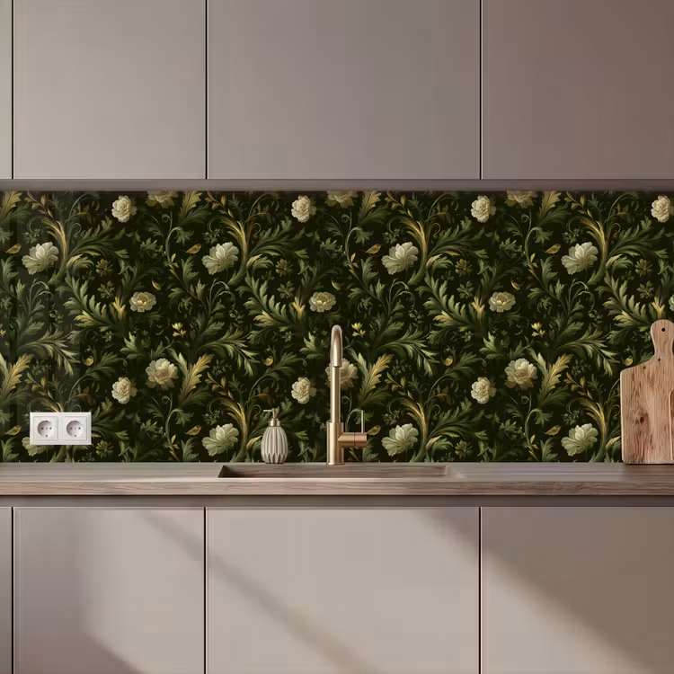 Keuken achterwand - Botanisch - Naadloos - Bloemen — 1
