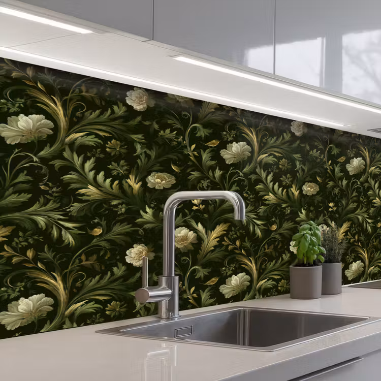 Keuken achterwand - Botanisch - Naadloos - Bloemen — 2