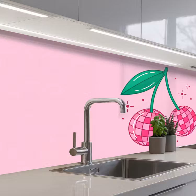 Keuken achterwand - Decoratie - Disco-bal - Feest - Roze — 2
