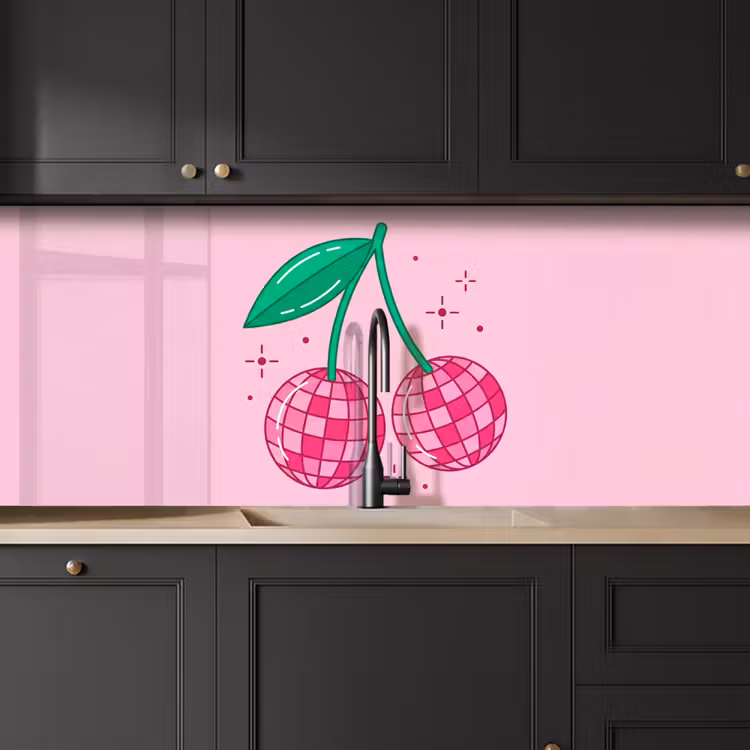 Keuken achterwand - Decoratie - Disco-bal - Feest - Roze — 6